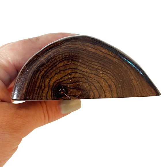Vintage Hand Carved Pine? Wood Toothpick Holder Signed Marcos C.R. 96 - Picture 3 of 9